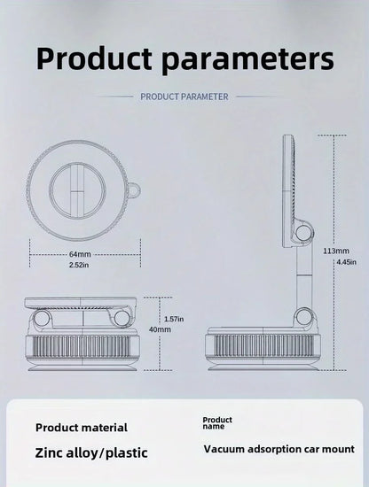 360° Adjustable Vacuum Magnetic Mount Car